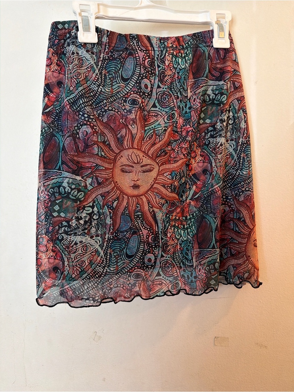 Psychedelic Sun Mesh Mini Skirt - Picture 2 of 5